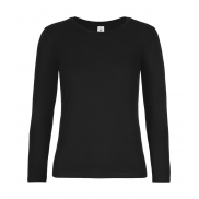 T-shirt #E190 z długim rękawem/Damski - black