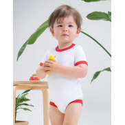 Body dziecięce Ringer - white/red