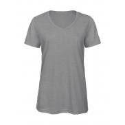 Damski T-Shirt V-Neck V Triblend - heather light grey