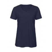 Damski T-Shirt V-Neck V Triblend - heather navy
