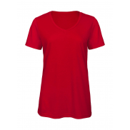 Damski T-Shirt V-Neck V Triblend - red