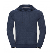 Męska bluza z kapturem na zamek - bright navy marl