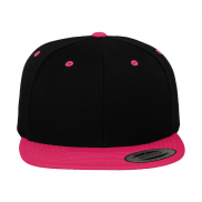 Czapka Dwukolorowa Z Płaskim Daszkiem - black/neon pink