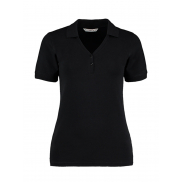 Damskie polo V-neck Regular Fit Comfortec® - black
