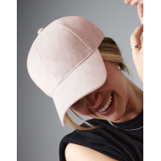 Czapka 6-panelowa Faux Suede - black