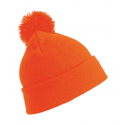 Dziecięca czapka Pom Pom Beanie - fluorescent orange