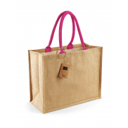 Torba Classic Jute - natural/fuchsia
