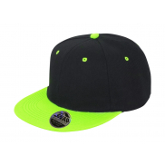 Czapka z płaskim daszkiem Bronx - black/lime