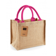 Torba z juty Mini - natural/fuchsia