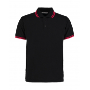 Polo z paseczkami Classic Fit - black/red