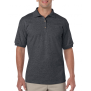Męskie gładkie polo DryBlend Jersey - dark heather