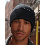 Czapka Beanie Recycled z naszywką - black