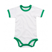 Body dziecięce Ringer - white/kelly green organic