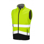 Ochronna kamizelka Softshell do nadruku - fluorescent yellow/black