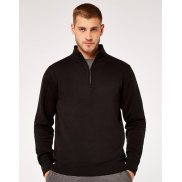 Bluza Regular Fit z krótkim zamkiem - black