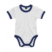 Body dziecięce Ringer - white/nautical navy