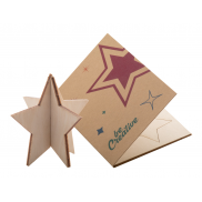 Karta/kartka świąteczna - gwiazda - naturalny