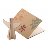 Karta/kartka świąteczna - aniołek - naturalny