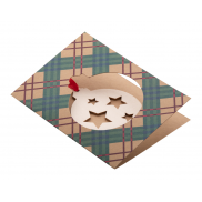 Karta/kartka świąteczna - bombka - naturalny