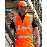 Kamizelka odblaskowa na zamek r, z recyklingu - fluorescent orange