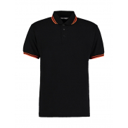 Polo z paseczkami Classic Fit - black/orange
