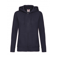 Damska bluza z kapturem na zamek - deep navy