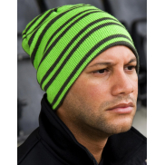 Czapka dwustronna Beanie - black/gold/black