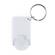Brelok do kluczy z miejscem na monete - biały