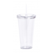 Kubek ze słomką - transparentny