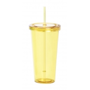 Kubek ze słomką - żółty