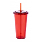 Kubek ze słomką - czerwony