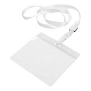 Smycz z miejscem na wejściówkę - biały