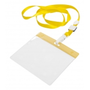 Smycz z miejscem na wejściówkę - żółty