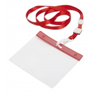 Smycz z miejscem na wejściówkę - czerwony