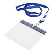 Smycz z miejscem na wejściówkę - niebieski