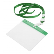 Smycz z miejscem na wejściówkę - zielony