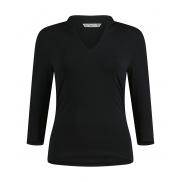 Bluzka Regular Fit Mandarin z rękawami 3/4 - black