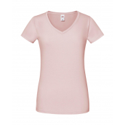 Damski T-Shirt Iconic 150 V Neck - powder rose
