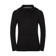 Damska bluza z kapturem na zamek - black