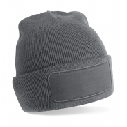 Czapka Beanie Recycled z naszywką - graphite grey