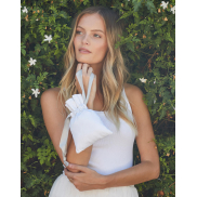 Bawełniana Torba z tasiemką - soft white/black