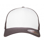 Czapka z daszkiem Flexfit Mesh Colored Front - dark grey/white/dark grey