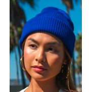 Czapka Recycled Yarn Ribbed Knit - black