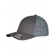 Czapka z daszkiem Flexfit Trucker Melange Mesh - black/grey melange
