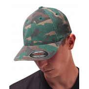 Czapka z daszkiem Flexfit Garment Washed Camo - green camo