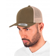 Dwukolorowa czapka Retro Trucker - rustic orange/khaki