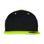 Czapka Dwukolorowa Z Płaskim Daszkiem - black/neon yellow