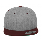 Czapka Dwukolorowa Z Płaskim Daszkiem - heather grey/maroon