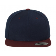 Czapka Dwukolorowa Z Płaskim Daszkiem - navy/maroon