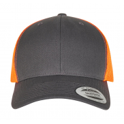 Dwukolorowa czapka Retro Trucker - charcoal/neon orange